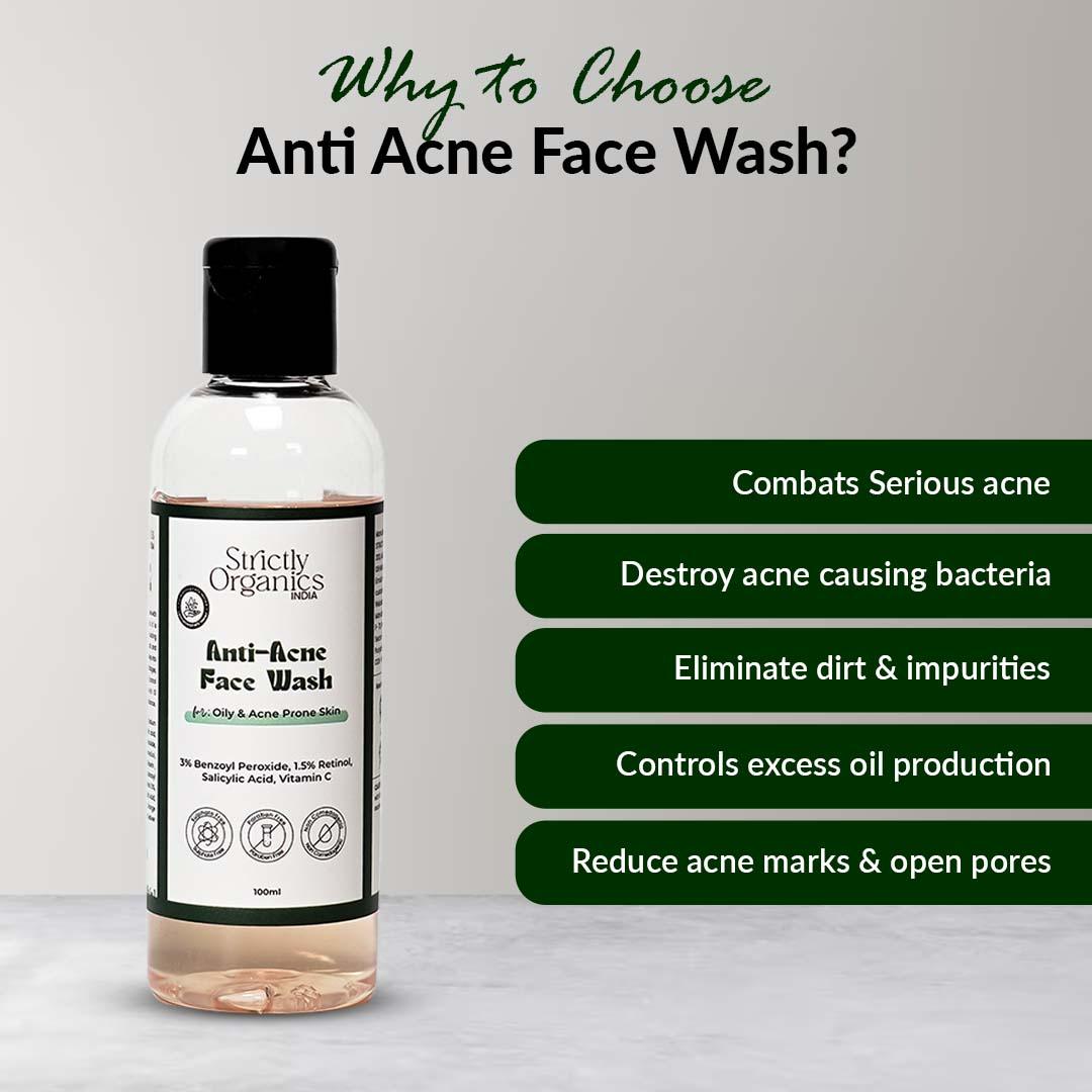 Anti Acne Duo - Anti Acne Face Wash & Anti Acne Spot Gel - STRICTLY ORGANICS