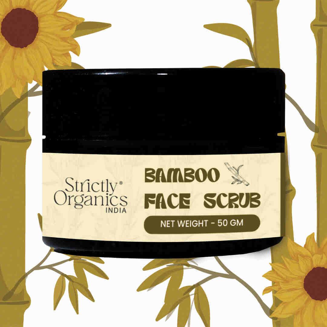 Exfoliating Face Scrub with Green Tea & Bamboo for Glowing Skin-100g STRICTLY ORGANICS