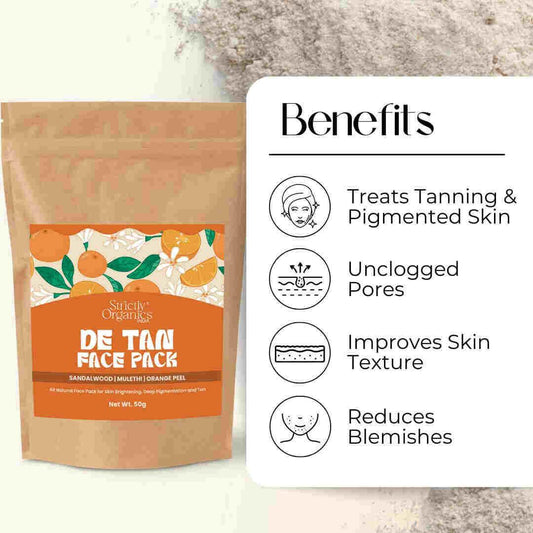 Strictly Organics De Tan Face Pack Benefits